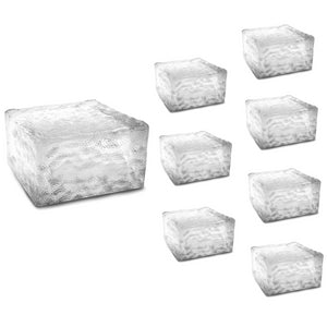 IDMarket - Confezione da 8 pietre solari in vetro con 4 LED bianchi per l'illuminazione del giardino