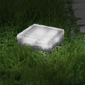 IDMarket - Confezione da 8 pietre solari in vetro con 4 LED bianchi per l'illuminazione del giardino