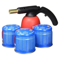 Trade Shop - Confezione Torcia Macchina Saldatore Multiuso Pistola Con 3 Cartucce Di Gas C200 -