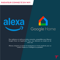 Radiatore elettrico Thomson WiFi con inerzia in ceramica e termostato intercambiabile, 1500W Milla