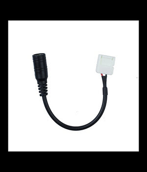 Connettore A Clip 8mm 2 Pin Per Strip Led 12v Con Cavetto Jack Femmina Da 2,5mm         