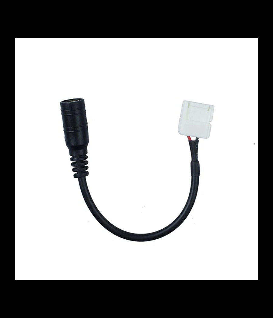 Connettore A Clip 8mm 2 Pin Per Strip Led 12v Con Cavetto Jack Femmina Da 2,5mm         
