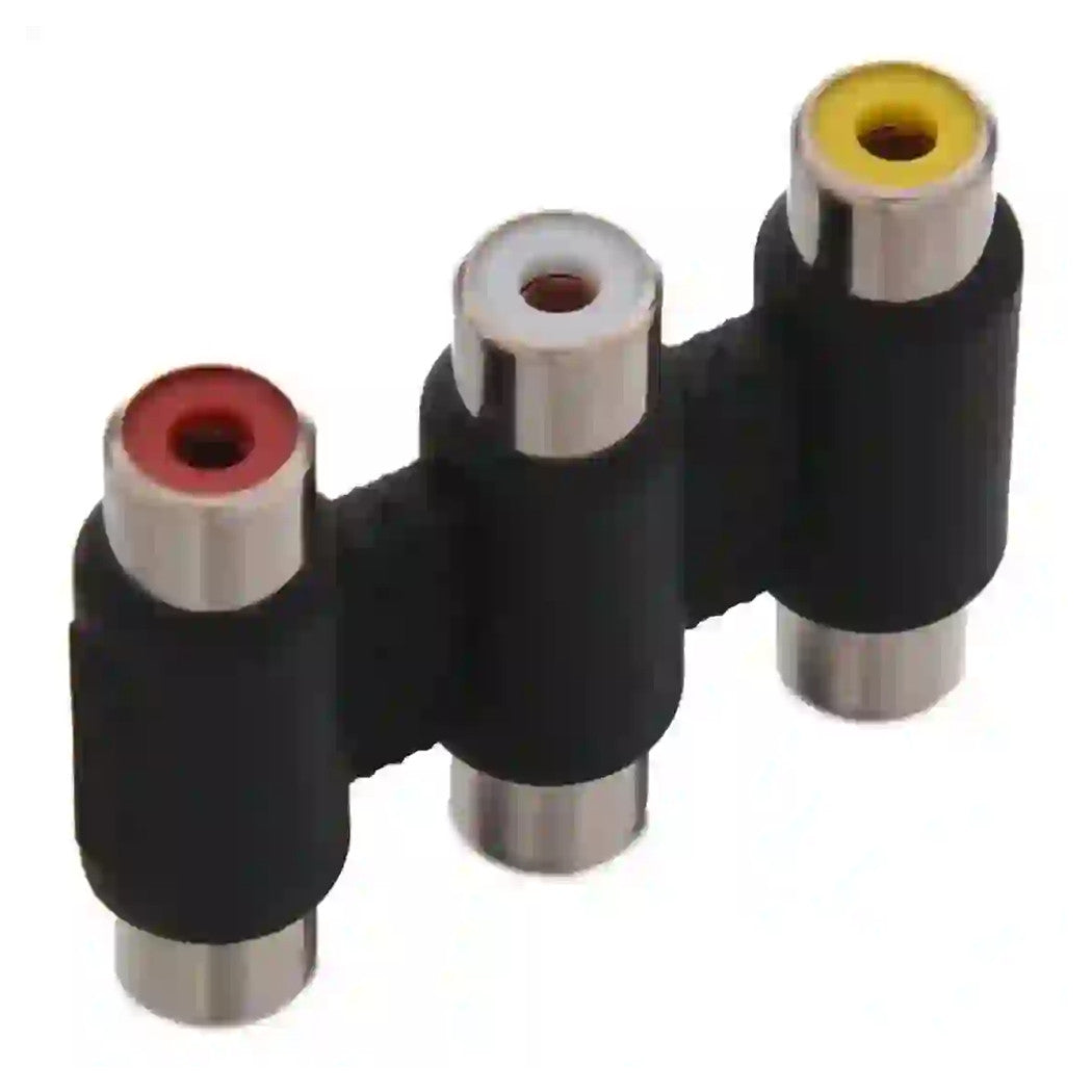 Connettore Adattatore Accoppiatore Audio Video Stereo 3xrca A 3xrca Femmina C-052         