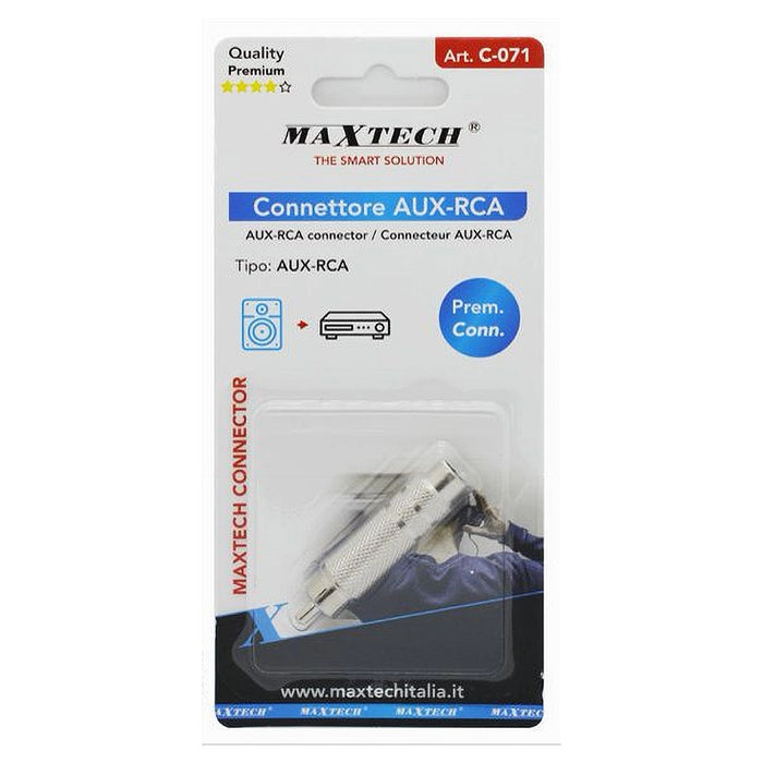 Connettore Adattatore Convertitore Aux Da 6,5mm F Stereo Audio A Spina Rca C-071         