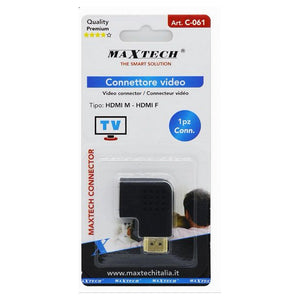 Connettore Adattatore Hdmi Maschio/femmina Angolato Piatto Convertitore Video C-061         