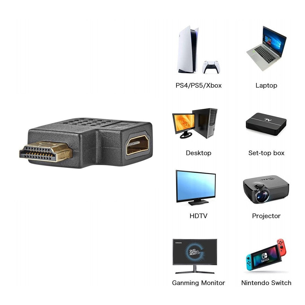 Connettore Adattatore Hdmi Maschio/femmina Angolato Piatto Convertitore Video C-061         