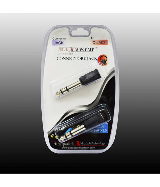Connettore Adattatore Jack Cuffia Microfono Aux6.5mm-3.5mm Stereo Maxtech C-ja02         