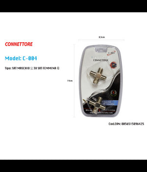 Connettore Adattatore Per Cavo Antenna Satellitare A Croce Televisore Maxtech C-004         