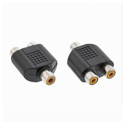 Connettore Adattatore Splitter Rca Femmina A 2 Aux Rca Femmina Audio Video C-026         