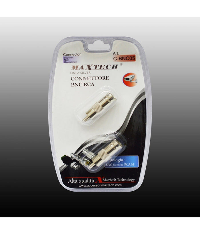 Connettore Adattatore Video Bnc Femmina Ad Rca Maschio Sorveglianza Maxtech C-bnc05         