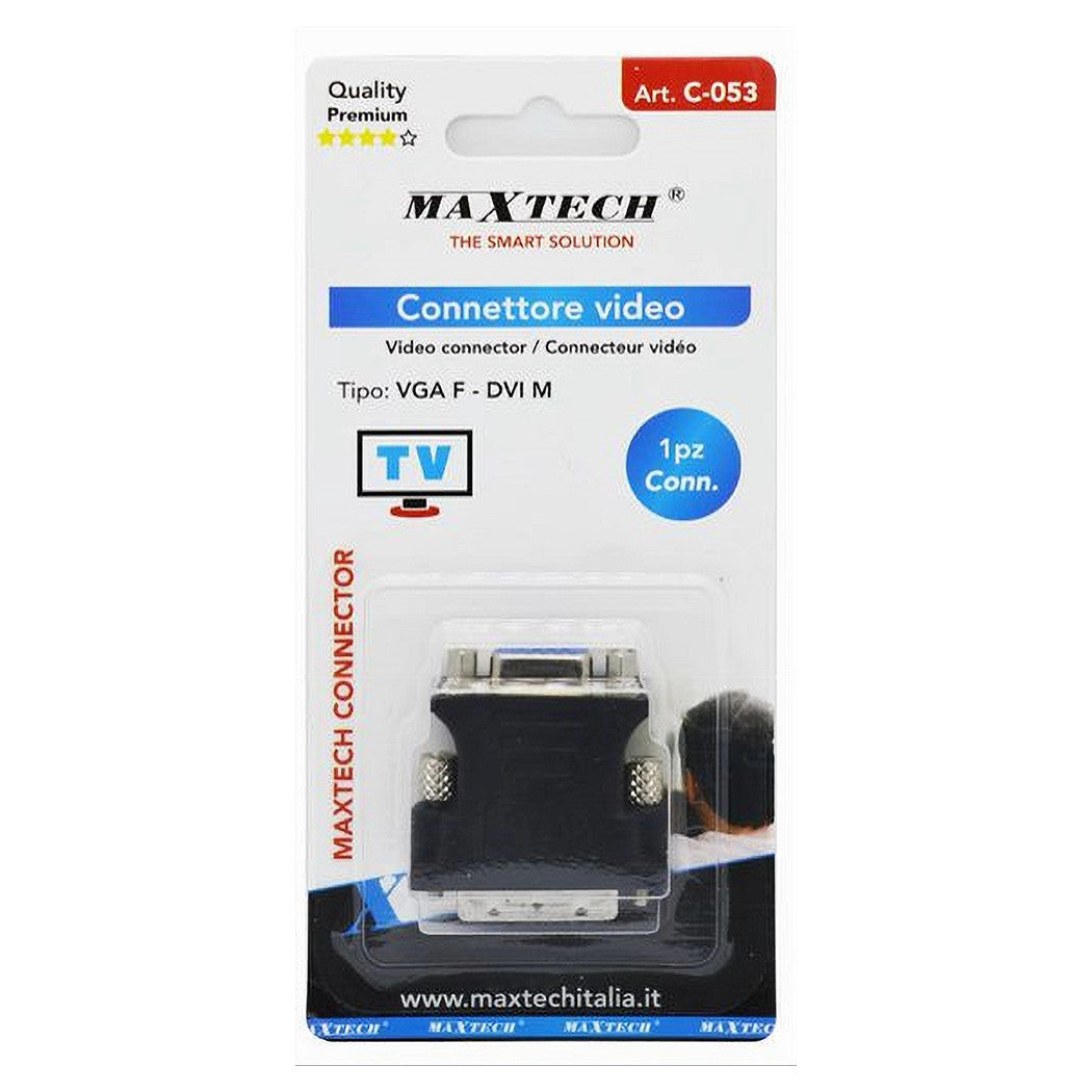 Connettore Adattatore Video Tv Da Vga Femmina A Dvi Maschio Convertitore C-053         