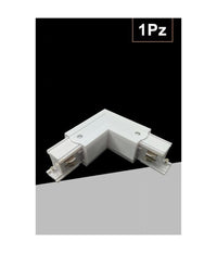 Connettore Angolare Tipo L Giunto Curvo Binario Track Trifase Bianco Nero Gf070-l         