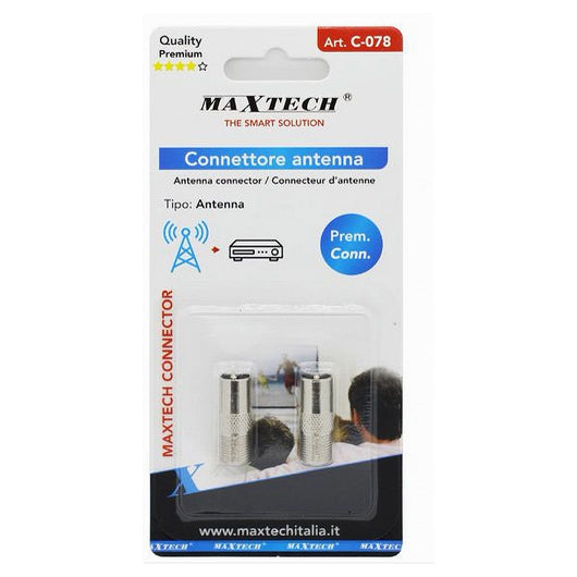 Connettore Antenna Satellitare Adattatore Collegamento Cavo Coassiale Tv C-078         