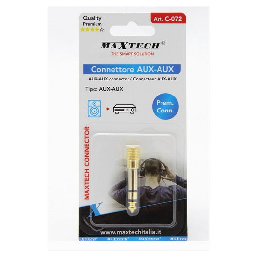 Connettore Aux Adattatore Spina Maschio 6.35mm A Presa Femmina 3.5mm Stereo C-072         