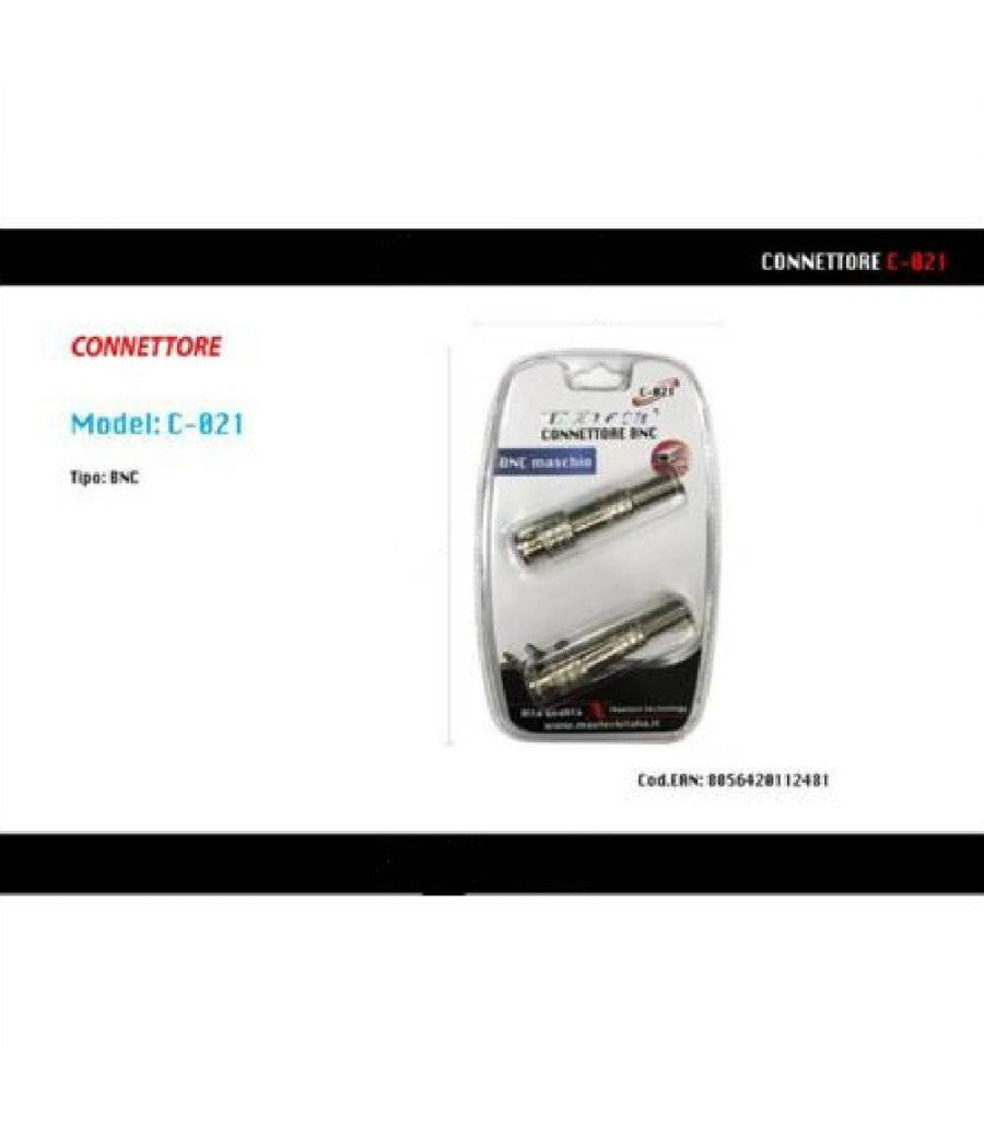 Connettore Bnc Maschio Connettori Adattatore Per Videosorveglianza Maxtech C-021         
