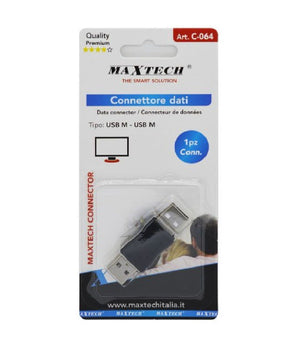 Connettore Dati Adattatore Usb Maschio-maschio Spina Accoppiatore Computer C-064         
