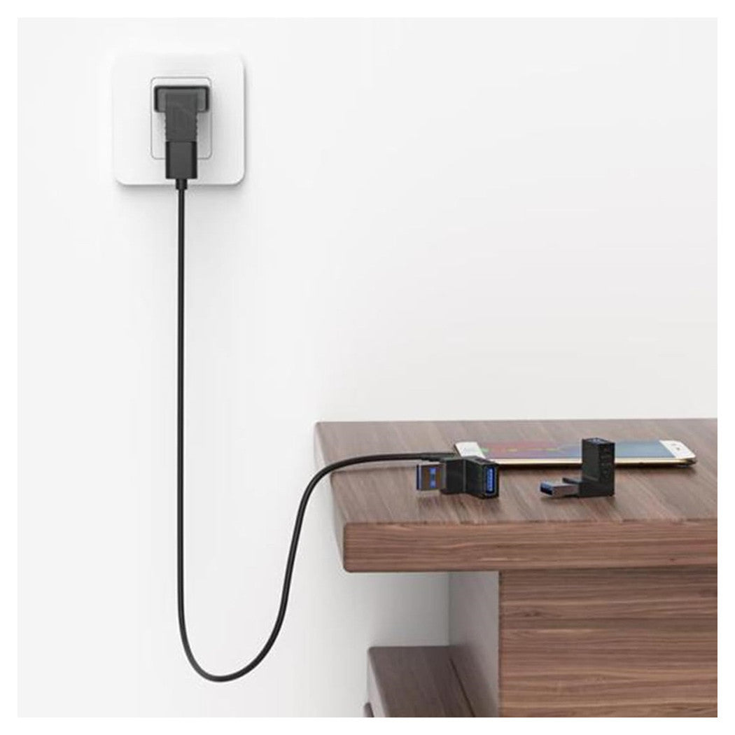 Connettore Dati Adattatore Usb Maschio- Usb Femmina Ad Angolo 90° Prolunga C-057         