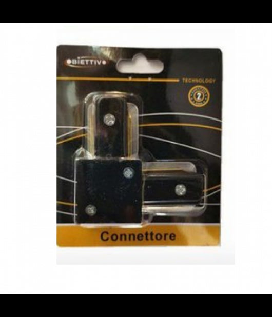 Connettore Giunzione Tipo L Per Binario Monofase 2 Poli Colore Nero Pista-nl         