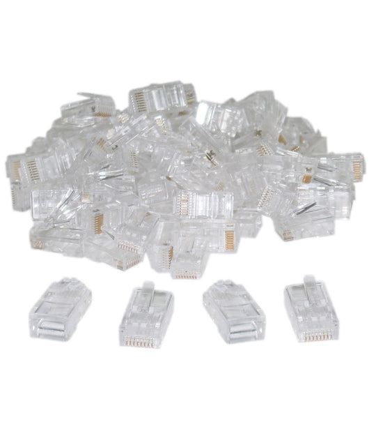 Connettore Lan 8 Poli Ethernet Plug Rj45 Maschio Da Crimpare Per Cavo Di Rrete         