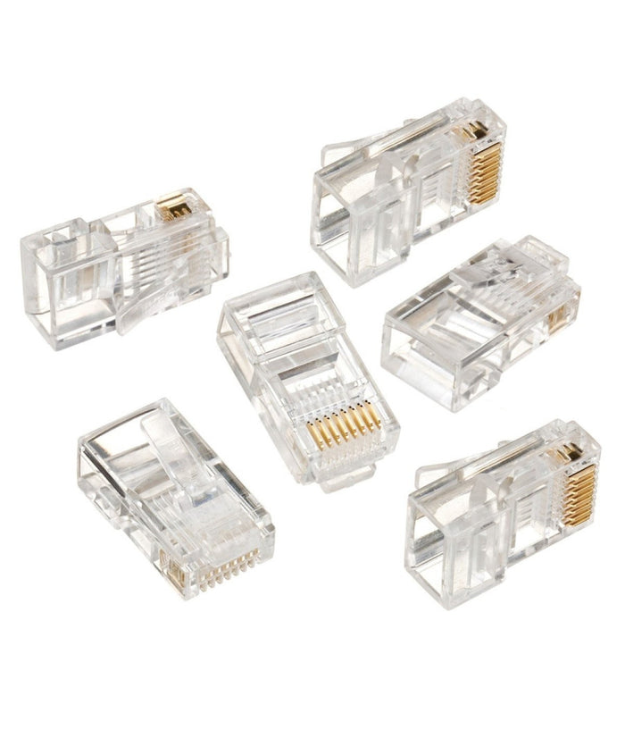 Connettore Lan 8 Poli Ethernet Plug Rj45 Maschio Da Crimpare Per Cavo Di Rrete         