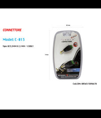 Connettore Maschio 2.1mm X 5.5mm Dc Alimentazione Per Telecamere Maxtech C-013         