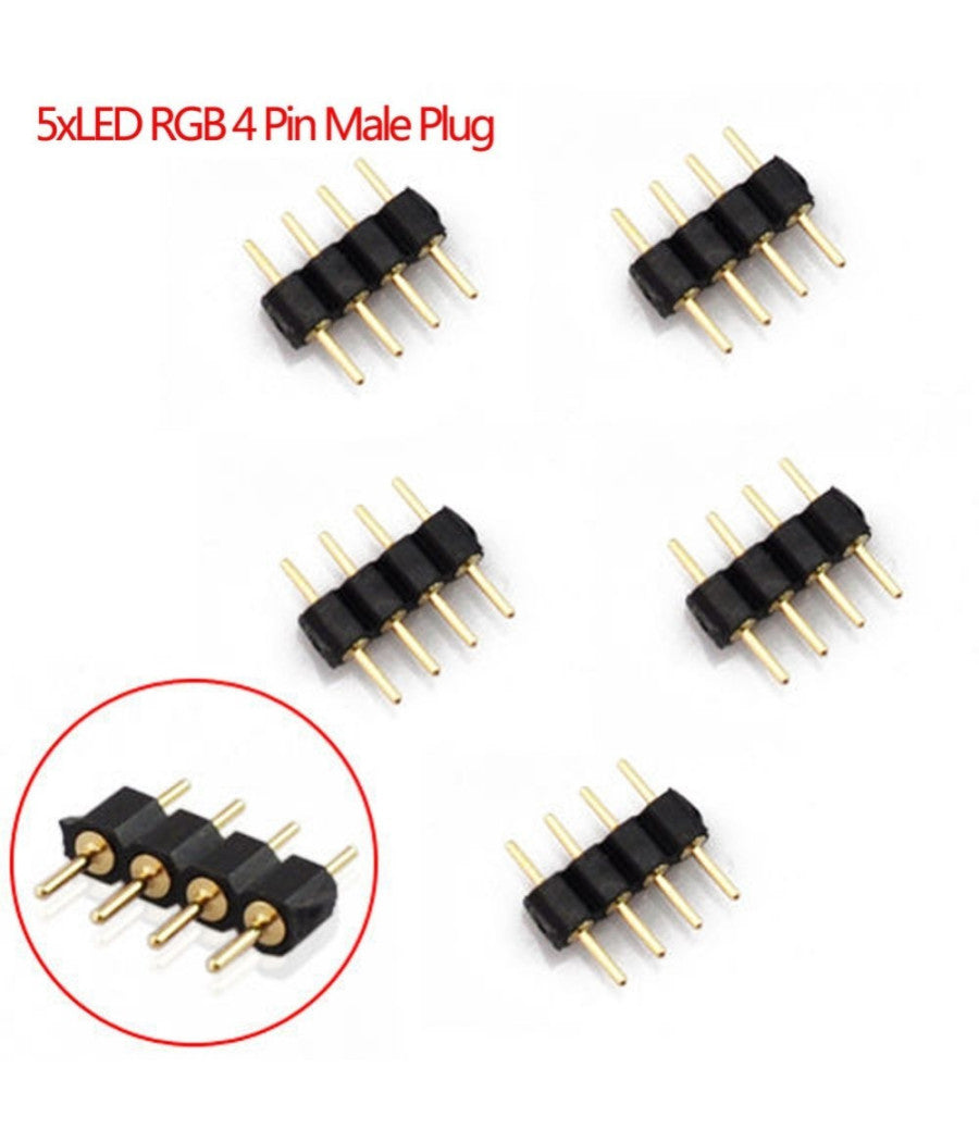 Connettore Maschio Maschio 3528 5050 Per Strip Strisce Led Rgb 4 Pin Controller         