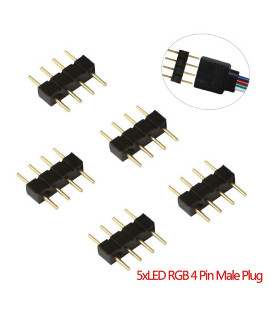 Connettore Maschio Maschio 3528 5050 Per Strip Strisce Led Rgb 4 Pin Controller         
