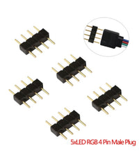 Connettore Maschio Maschio 3528 5050 Per Strip Strisce Led Rgb 4 Pin Controller         