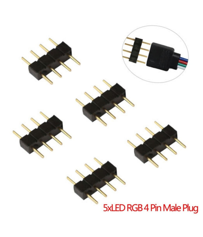 Connettore Maschio Maschio 3528 5050 Per Strip Strisce Led Rgb 4 Pin Controller         