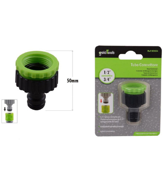Connettore Rapido Con Filetto Femmina 1/2" E 3/4" Per Tubo Rubinetto 50mm 90024         