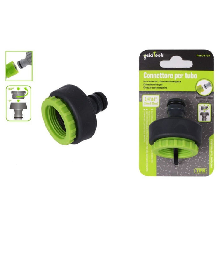 Connettore Rapido Universale Filetto Femmina Da 3/4" A 1" Per Tubo Giardino 94764         
