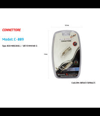 Trade Shop - Connettore Rca Maschio / Satellitare Femmina Adattatore Televisore Maxtech C-009 -
