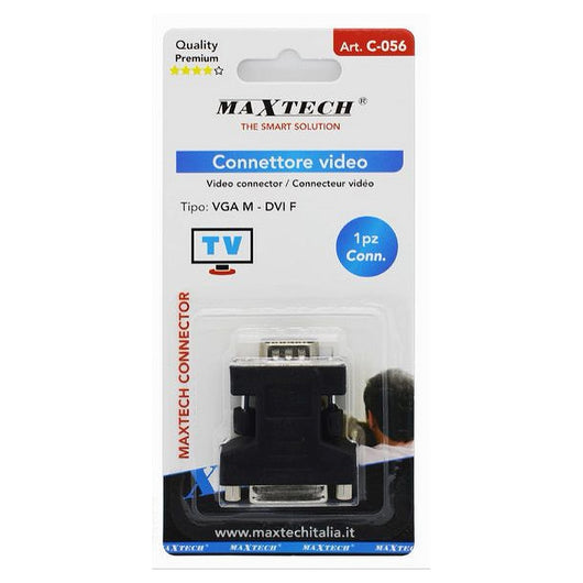 Connettore Video Adattatore Vga Maschio A Dvi Femmina Tv Cavo Convertitore C-056         