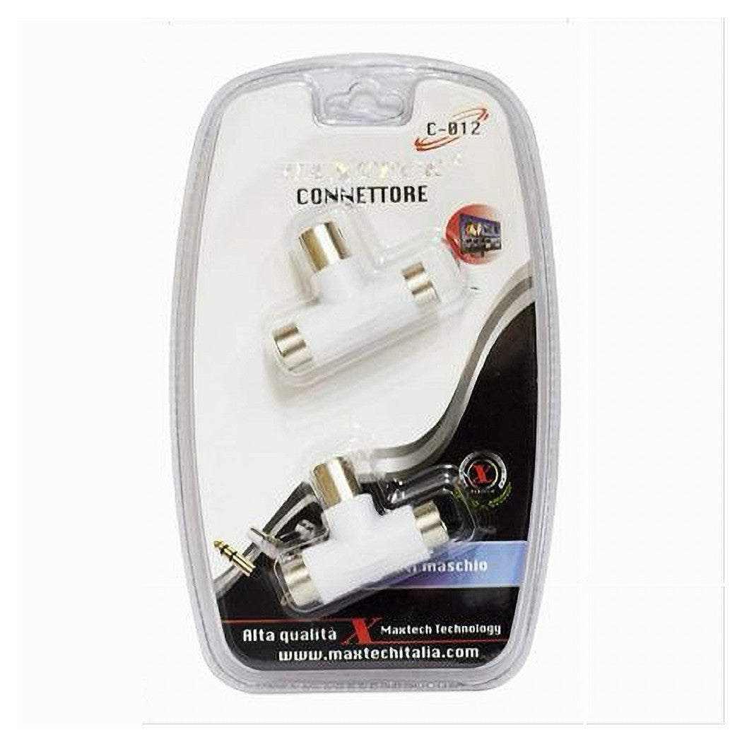 Connettori Adattatore A T Antenna Maschio A 2x Ant Femmina Cavo Tv Maxtech C-012         
