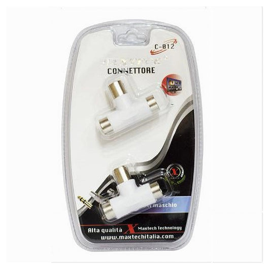 Connettori Adattatore A T Antenna Maschio A 2x Ant Femmina Cavo Tv Maxtech C-012         