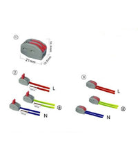 Connettori Morsetti Confezione Con 10 Connettori Universali 2 Poli A 1 Via         