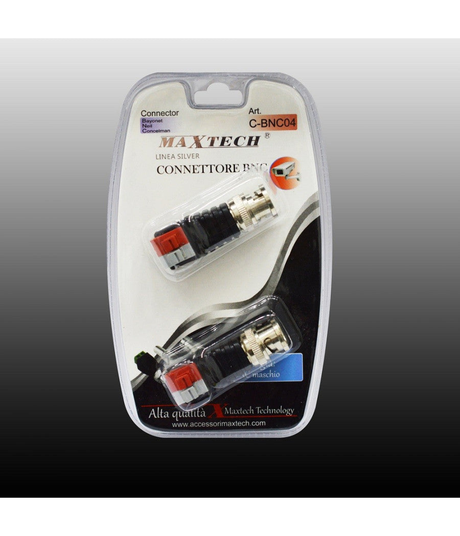 Connettori Video Bnc Attacco Rapido Telecamere Videosorveglianza Maxtech C-bnc04         