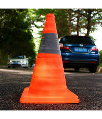 Cono Telescopico Stradale Altezza 45cm Base 24x24cm Pieghevole Auto Camper Camion         
