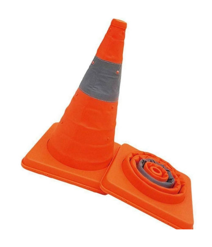 Cono Telescopico Stradale Altezza 45cm Base 24x24cm Pieghevole Auto Camper Camion         