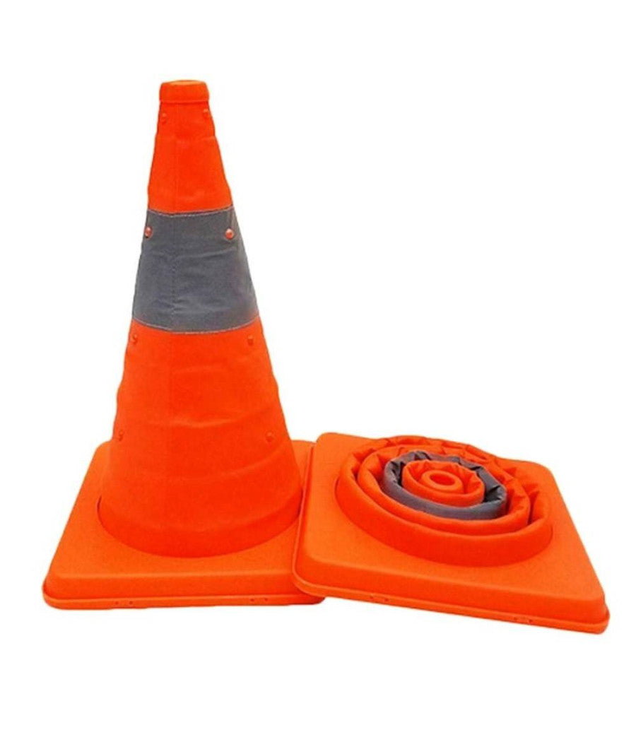 Cono Telescopico Stradale Altezza 45cm Base 24x24cm Pieghevole Auto Camper Camion         