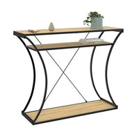 IDMarket - Consola DETROIT de patas curvas con estantes dobles de diseño industrial