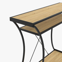 IDMarket - Consola DETROIT de patas curvas con estantes dobles de diseño industrial