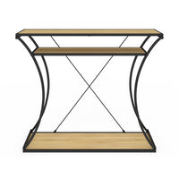 IDMarket - Consola DETROIT de patas curvas con estantes dobles de diseño industrial