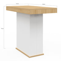 IDMarket - Consola extensible EDEN 10 personas 235cm madera y blanco