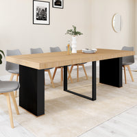 IDMarket - Consola extensible EDEN 10 personas 235cm madera y negro