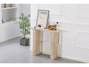 Consolle in travertino e ceramica "Alba" - 100 x 30 x 80 cm - Marrone