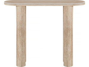 Consolle in travertino e ceramica "Alba" - 100 x 30 x 80 cm - Marrone