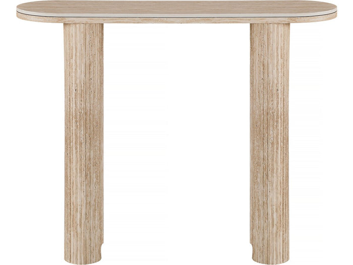 Consolle in travertino e ceramica "Alba" - 100 x 30 x 80 cm - Marrone