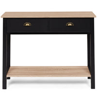 IDMarket - Console a 2 cassetti campagna ISIS 1 ripiano legno e nero