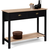 IDMarket - Console a 2 cassetti campagna ISIS 1 ripiano legno e nero